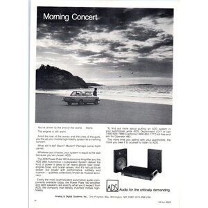 1980 Analog Digital Systems ADS Car Stereo Vintage Print Ad Beach Coast Wall Art